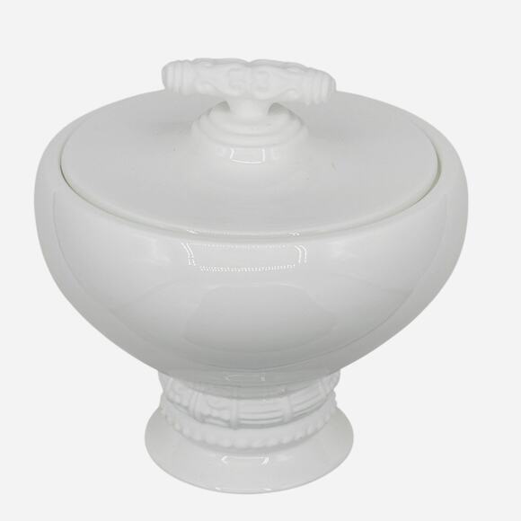 Katy Briscoe Covered Sugar Bowl Bangles Collection White Bone China NEW w/ Box - Picture 2 of 10